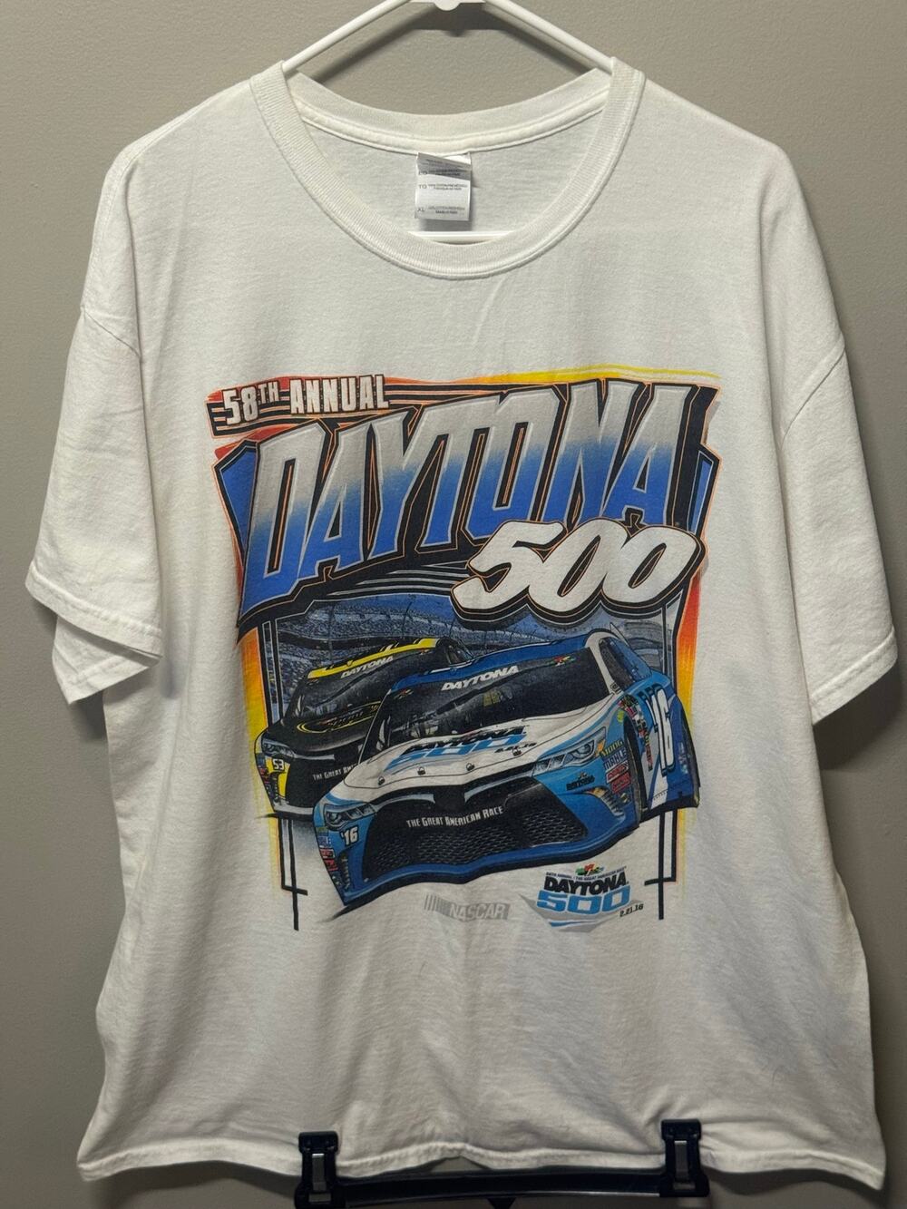 Daytona 500 2016 NASCAR T Shirt Mens XL Double Sided Starting Lineup Race Tee
